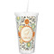Swirls & Floral Double Wall Tumbler with Straw (Personalized)