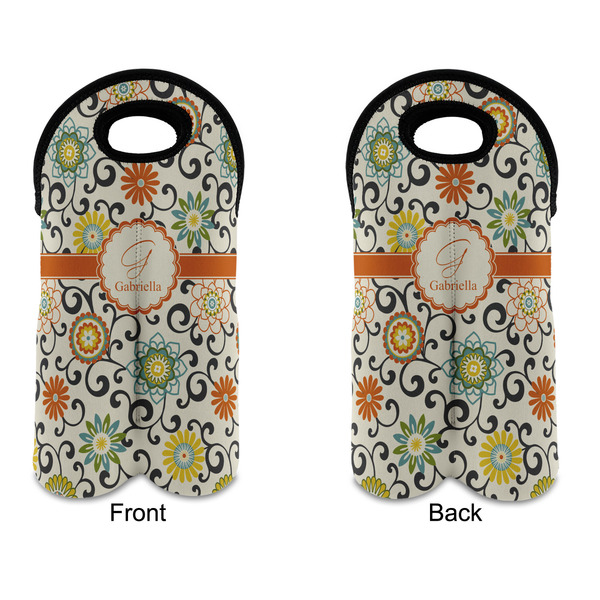 Swirls & Floral Double Wine Tote - APPROVAL (new)