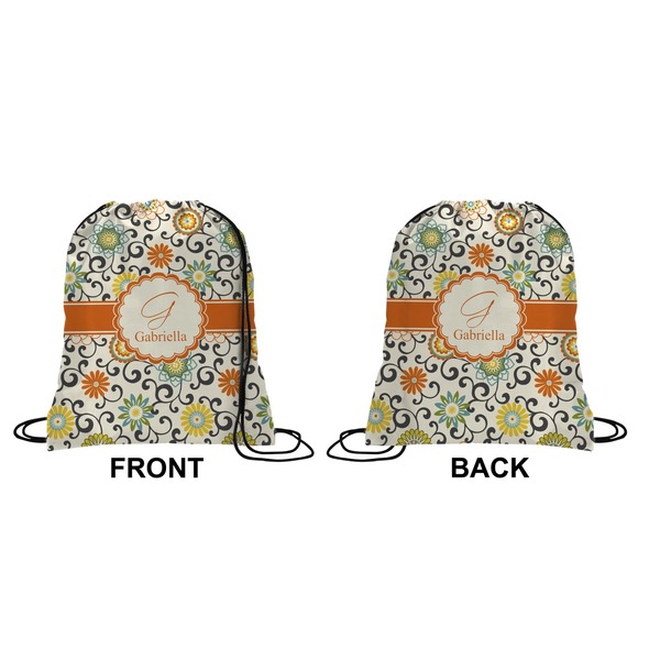 Swirls & Floral Drawstring Backpack