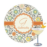 Swirls & Floral Printed Drink Topper (Personalized)