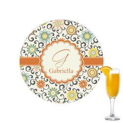 Swirls & Floral Printed Drink Topper - 2.15" (Personalized)