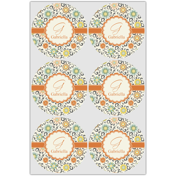 Swirls & Floral Drink Topper - XLarge - Set of 6