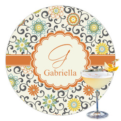 Swirls & Floral Printed Drink Topper - 3.5" (Personalized)