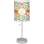 Swirls & Floral Lamp with Drum Shade (Personalized)