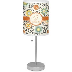 Swirls & Floral 7" Drum Lamp with Shade (Personalized)