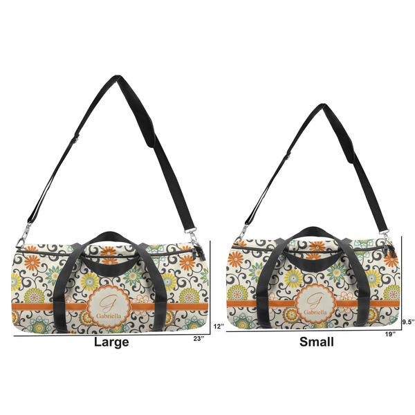 Swirls & Floral Duffle Bag Small and Large