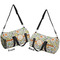 Swirls & Floral Duffle bag small front and back sides