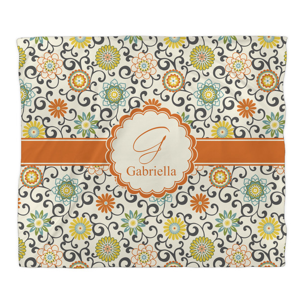 Swirls & Floral Duvet Cover - King - Front