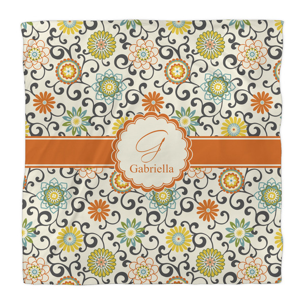 Swirls & Floral Duvet Cover - Queen - Front