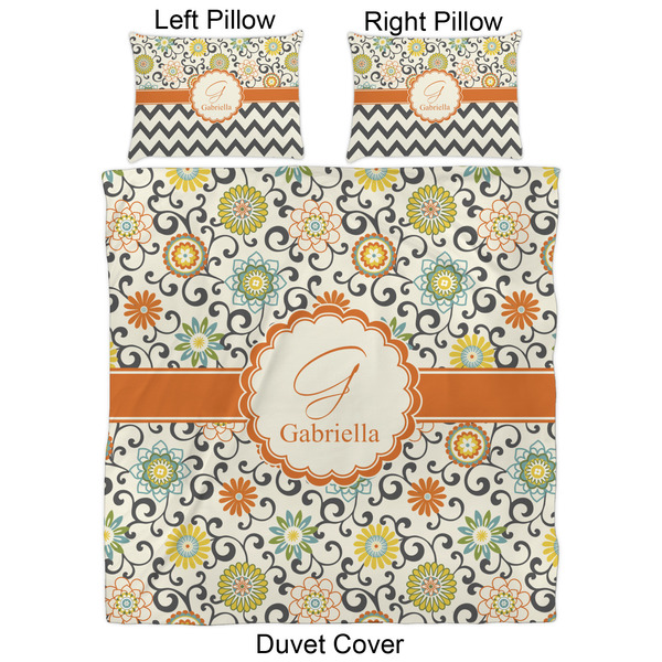 Swirls & Floral Duvet Cover Set - Queen - Approval