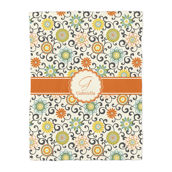 Swirls & Floral Duvet Cover - Twin - Front