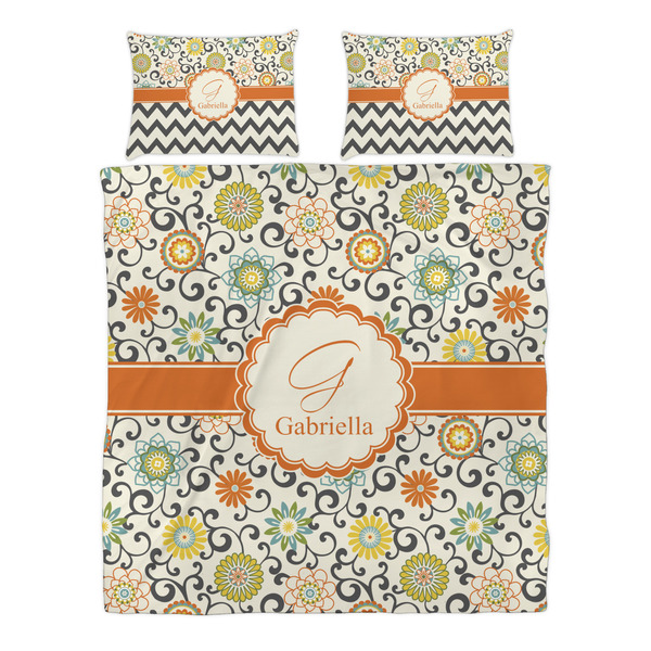 Swirls & Floral Duvet cover Set - Queen - Alt Approval