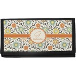 Swirls & Floral Canvas Checkbook Cover (Personalized)