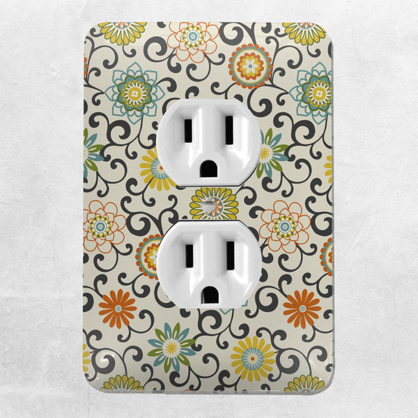 Swirls & Floral Electric Outlet Plate - LIFESTYLE