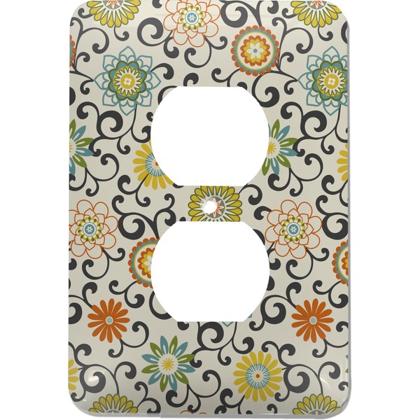 Custom Swirls & Floral Electric Outlet Plate