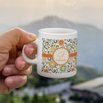Swirls & Floral Single Shot Espresso Cup - Single (Personalized)