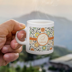 Swirls & Floral Single Shot Espresso Cup - Single (Personalized)