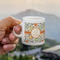Swirls & Floral Espresso Cup - 3oz LIFESTYLE (new hand)