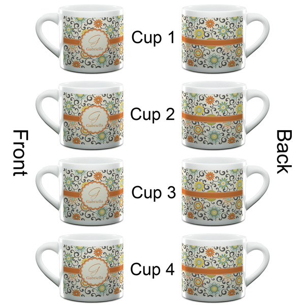 Swirls & Floral Espresso Cup - 6oz (Double Shot Set of 4) APPROVAL