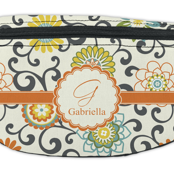 Swirls & Floral Fanny Pack - Closeup