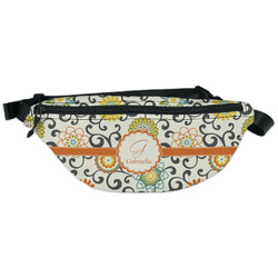 Swirls & Floral Fanny Pack - Classic Style (Personalized)