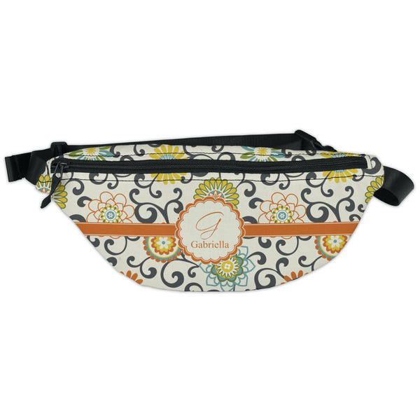 Custom Swirls & Floral Fanny Pack - Classic Style (Personalized)