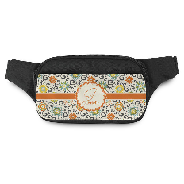 Custom Swirls & Floral Fanny Pack - Modern Style (Personalized)