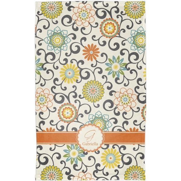 Swirls & Floral Finger Tip Towel - Full View