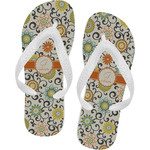Swirls & Floral Flip Flops - XSmall (Personalized)