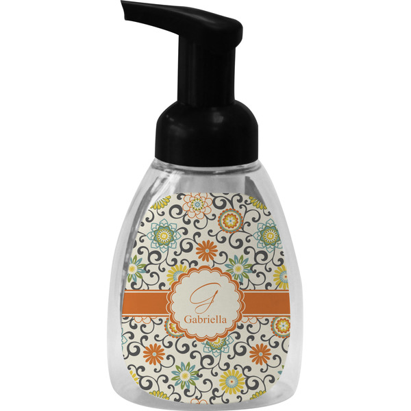 Custom Swirls & Floral Foam Soap Bottle (Personalized)