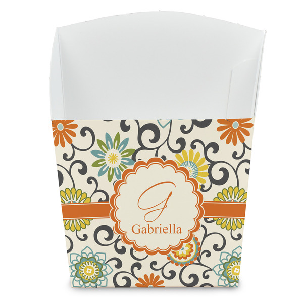 Custom Swirls & Floral French Fry Favor Boxes (Personalized)