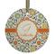Swirls & Floral Frosted Glass Ornament - Round