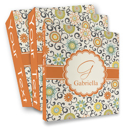 Swirls & Floral 3 Ring Binder - Full Wrap (Personalized)