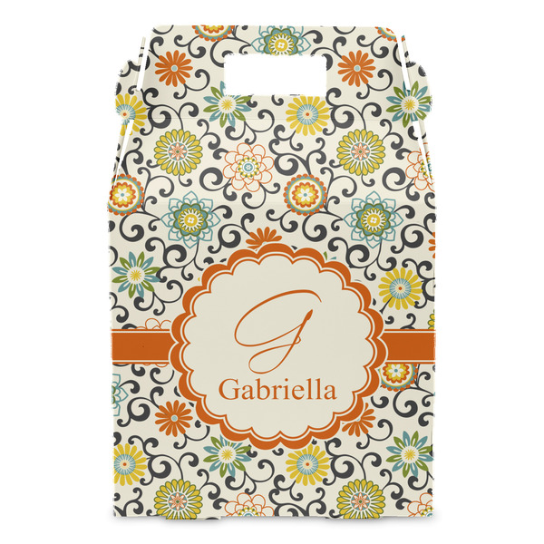 Swirls & Floral Gable Favor Box - Front