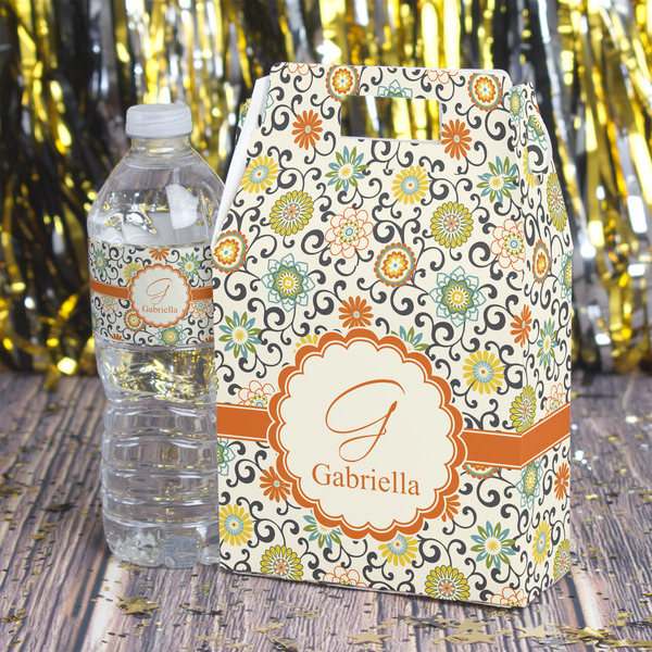 Swirls & Floral Gable Favor Box - In Context