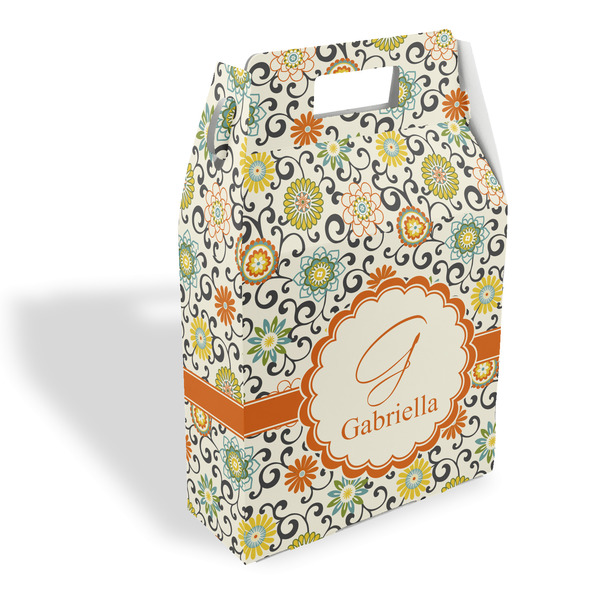 Custom Swirls & Floral Gable Favor Box (Personalized)