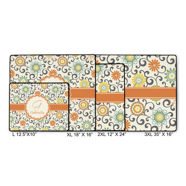 Swirls & Floral Gaming Mats - SIZE CHART