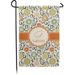 Swirls & Floral Small Garden Flag - Double Sided w/ Name and Initial