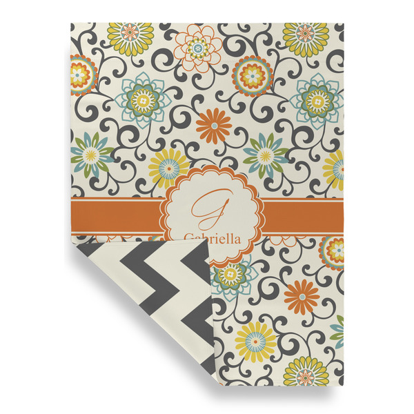Swirls & Floral Garden Flags - Large - Double Sided - FRONT FOLDED
