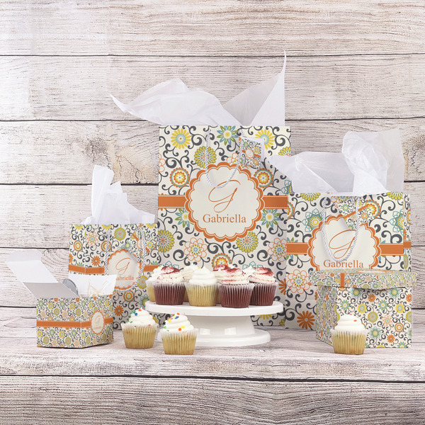 Swirls & Floral Gift Bags - In Context