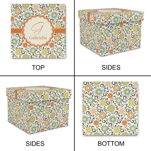 Swirls & Floral Gift Boxes with Lid - Canvas Wrapped - Large - Approval