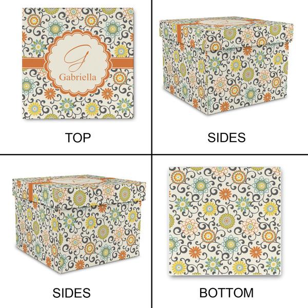 Swirls & Floral Gift Boxes with Lid - Canvas Wrapped - Medium - Approval