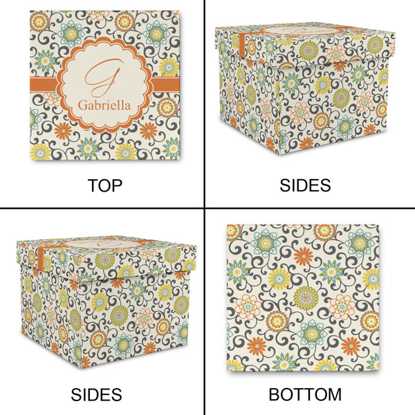 Swirls & Floral Gift Boxes with Lid - Canvas Wrapped - Small - Approval