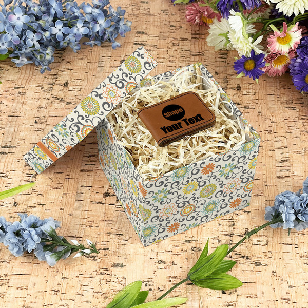 Swirls & Floral Gift Boxes with Lid - Canvas Wrapped - Small - In Context