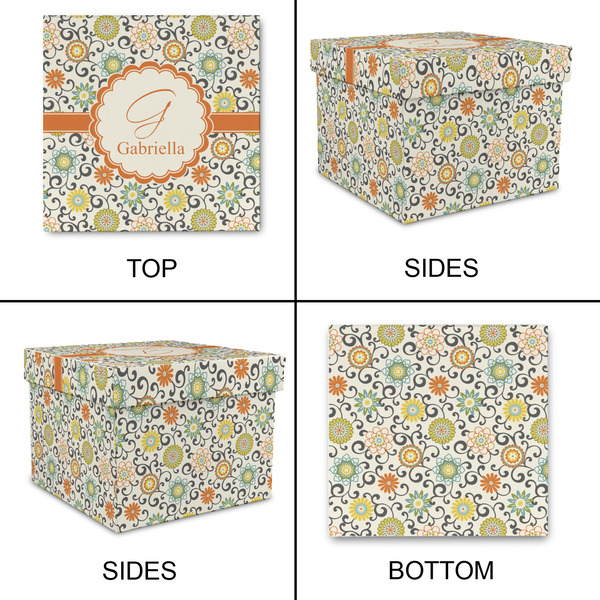 Swirls & Floral Gift Boxes with Lid - Canvas Wrapped - X-Large - Approval