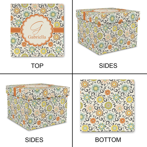 Swirls & Floral Gift Boxes with Lid - Canvas Wrapped - XX-Large - Approval