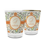 Swirls & Floral Glass Shot Glass - 1.5 oz (Personalized)