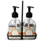 Swirls & Floral Glass Soap & Lotion Bottle Set (Personalized)