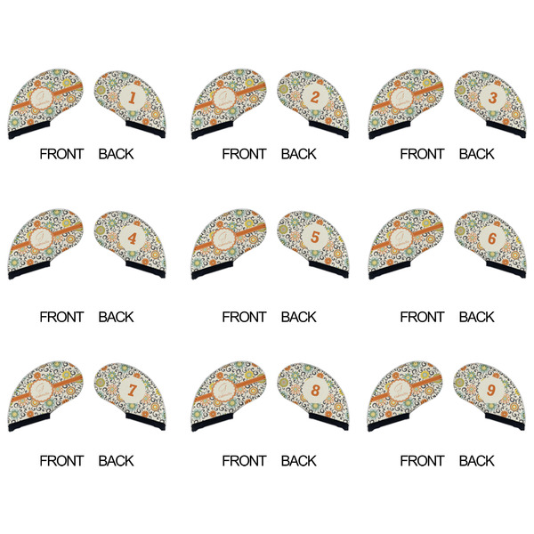 Swirls & Floral Golf Club Covers - APPROVAL (set of 9)
