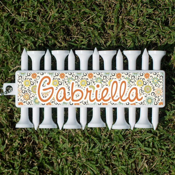 Custom Swirls & Floral Golf Tees & Ball Markers Set (Personalized)